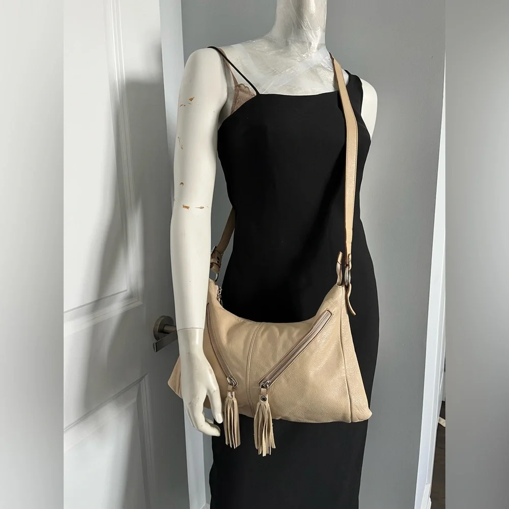 Prune Cream Leather Shoulder / Crossbody Bag - Picture 10 of 15
